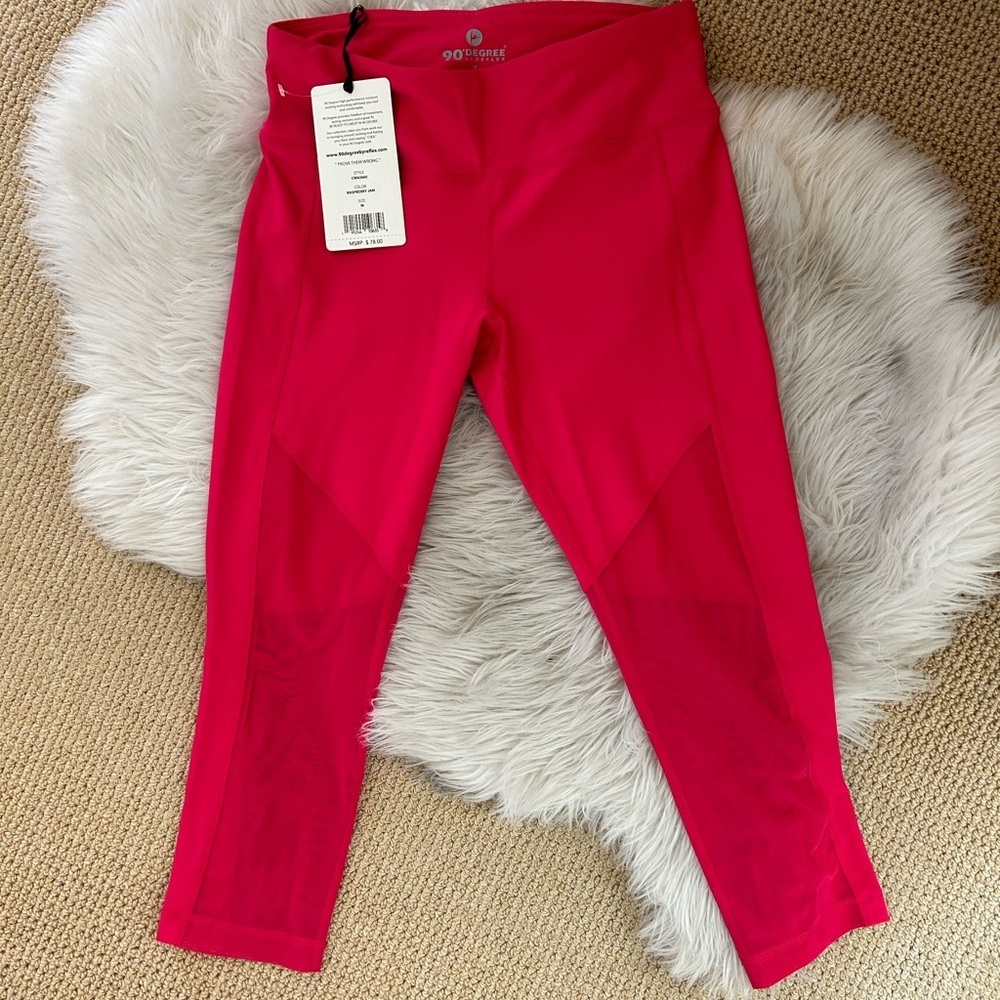 90 degree by reflex NWT Hot Pink Cropped Athletic Pants Size M